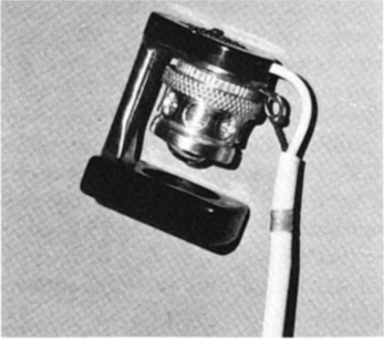 a photograph of Milikan's ear oximeter. history of pulse oximetry
